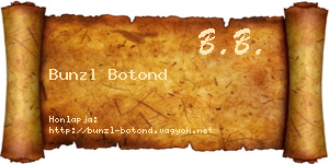 Bunzl Botond névjegykártya